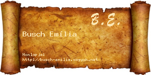 Busch Emília névjegykártya